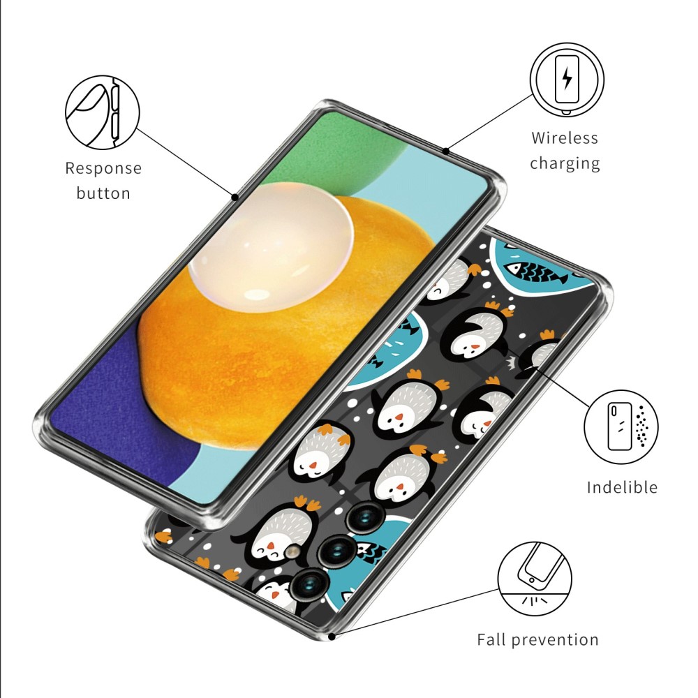  Samsung Galaxy A15 5G Skal TPU Med Tryck Pingviner