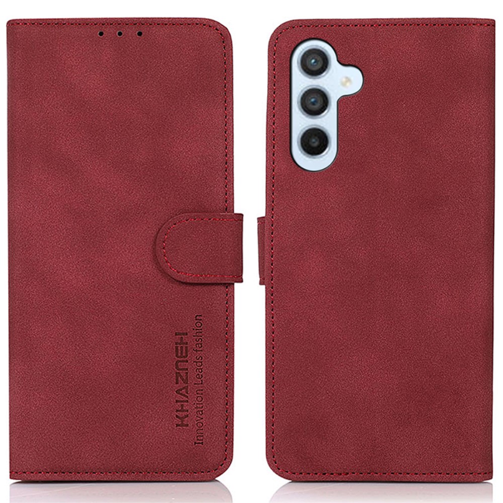 KHAZNEH KHAZNEH Galaxy A35 5G Fodral Matt Läder Röd