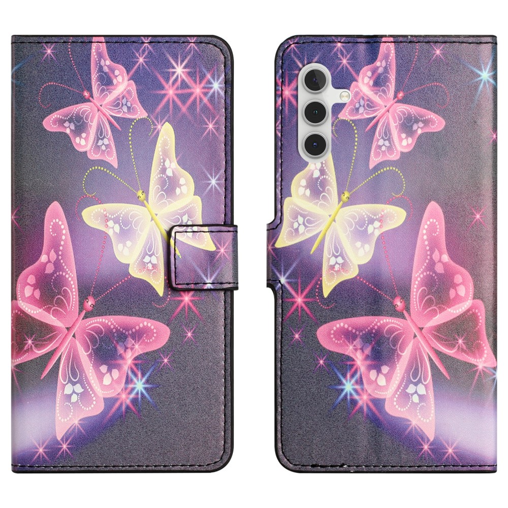  Samsung Galaxy A35 5G Fodral Med Tryck Glittriga Fjärilar