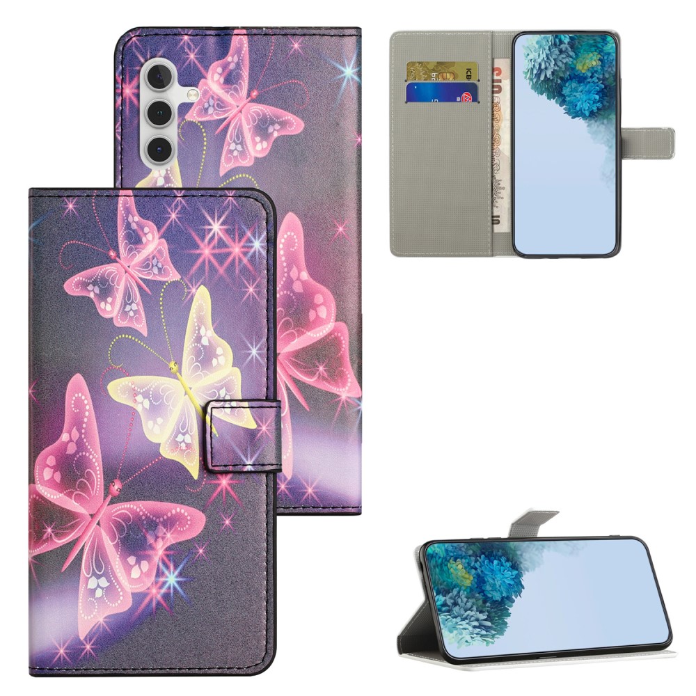  Samsung Galaxy A35 5G Fodral Med Tryck Glittriga Fjärilar