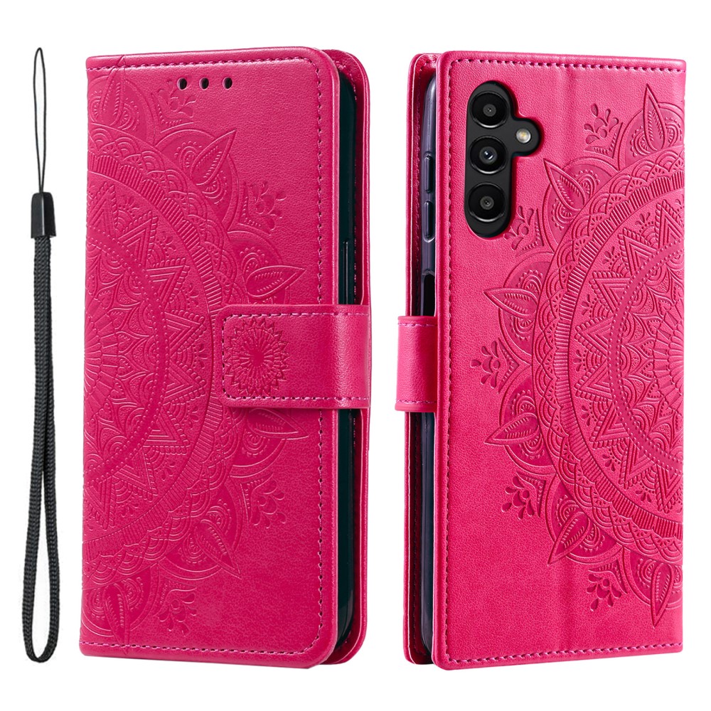  Samsung Galaxy A35 5G Fodral Mandala Läder Rosa