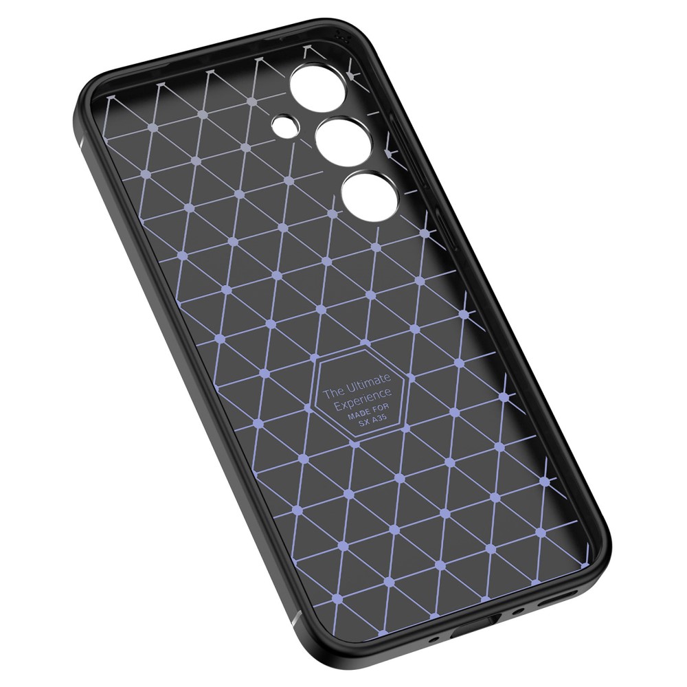  Samsung Galaxy A35 5G Skal Litchi Textur Svart