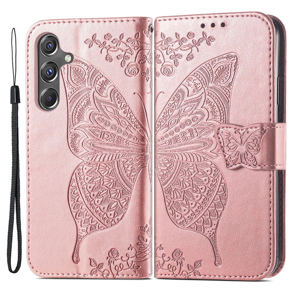  Samsung Galaxy A15 5G Fodral Big Butterfly Roséguld