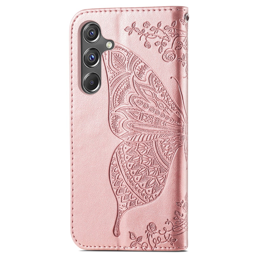  Samsung Galaxy A15 5G Fodral Big Butterfly Roséguld