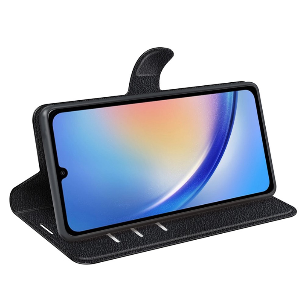  Samsung Galaxy A35 5G Fodral Läder Litchi Svart