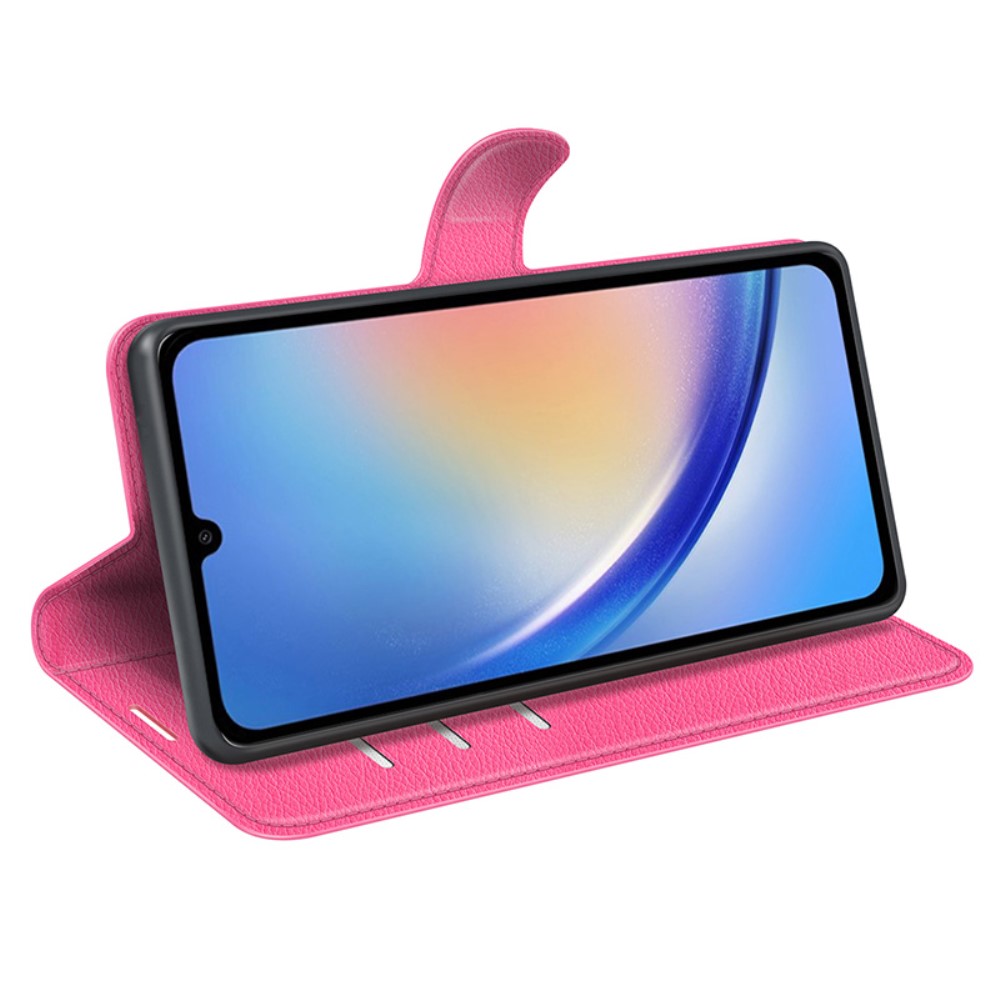  Samsung Galaxy A35 5G Fodral Läder Litchi Rosa