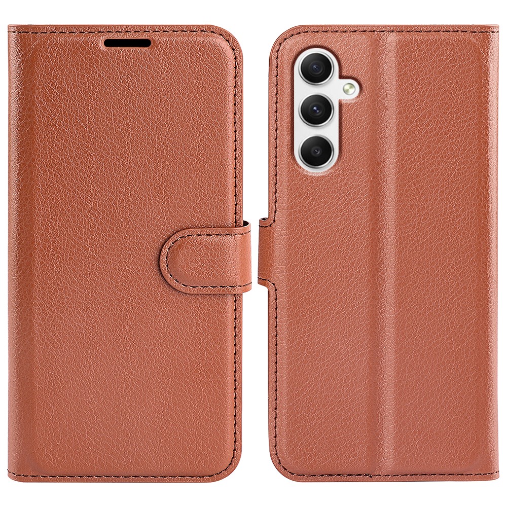  Samsung Galaxy A35 5G Fodral Läder Litchi Brun