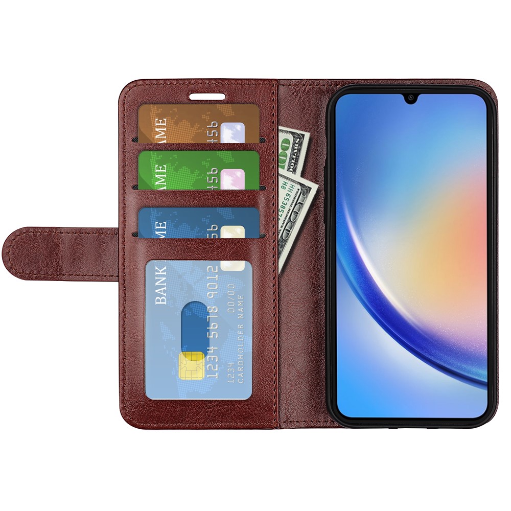  Samsung Galaxy A35 5G Fodral Crazy Horse Läder Brun