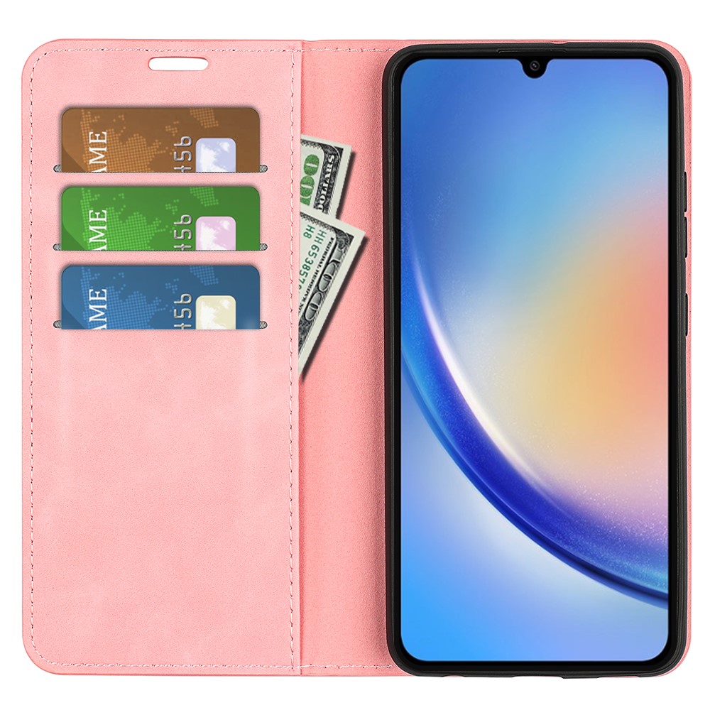  Samsung Galaxy A35 5G Fodral Flip Skin Touch Rosa