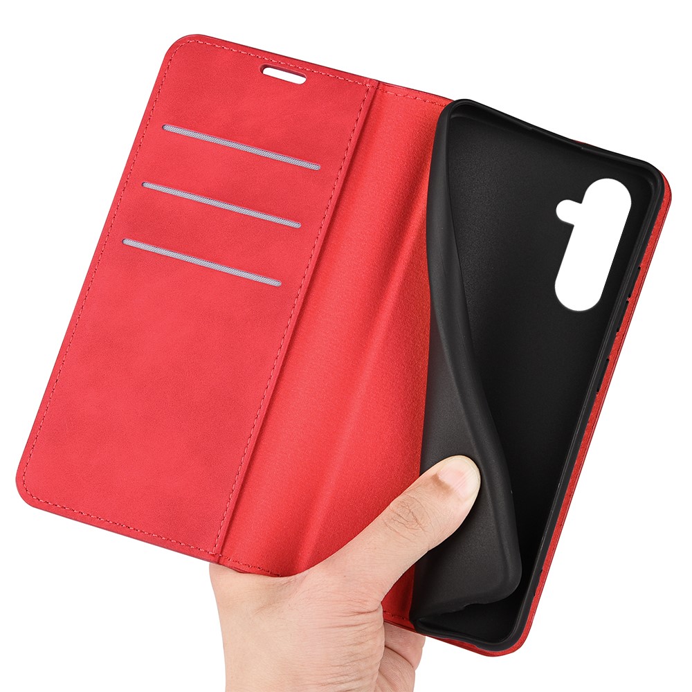  Samsung Galaxy A35 5G Fodral Flip Skin Touch Röd