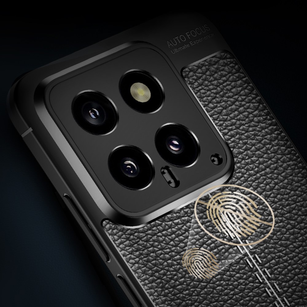  Xiaomi 14 Skal Litchi Läder Textur Svart
