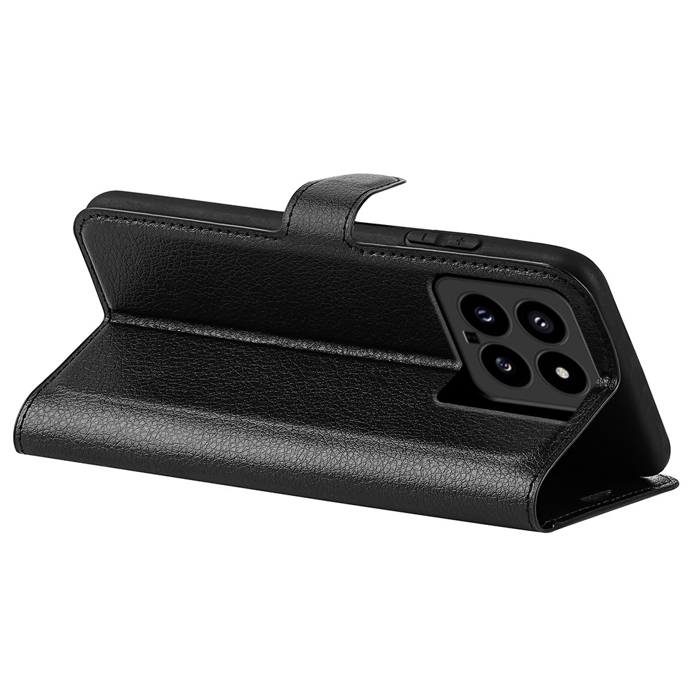  Xiaomi 14 Fodral Litchi Läder Svart