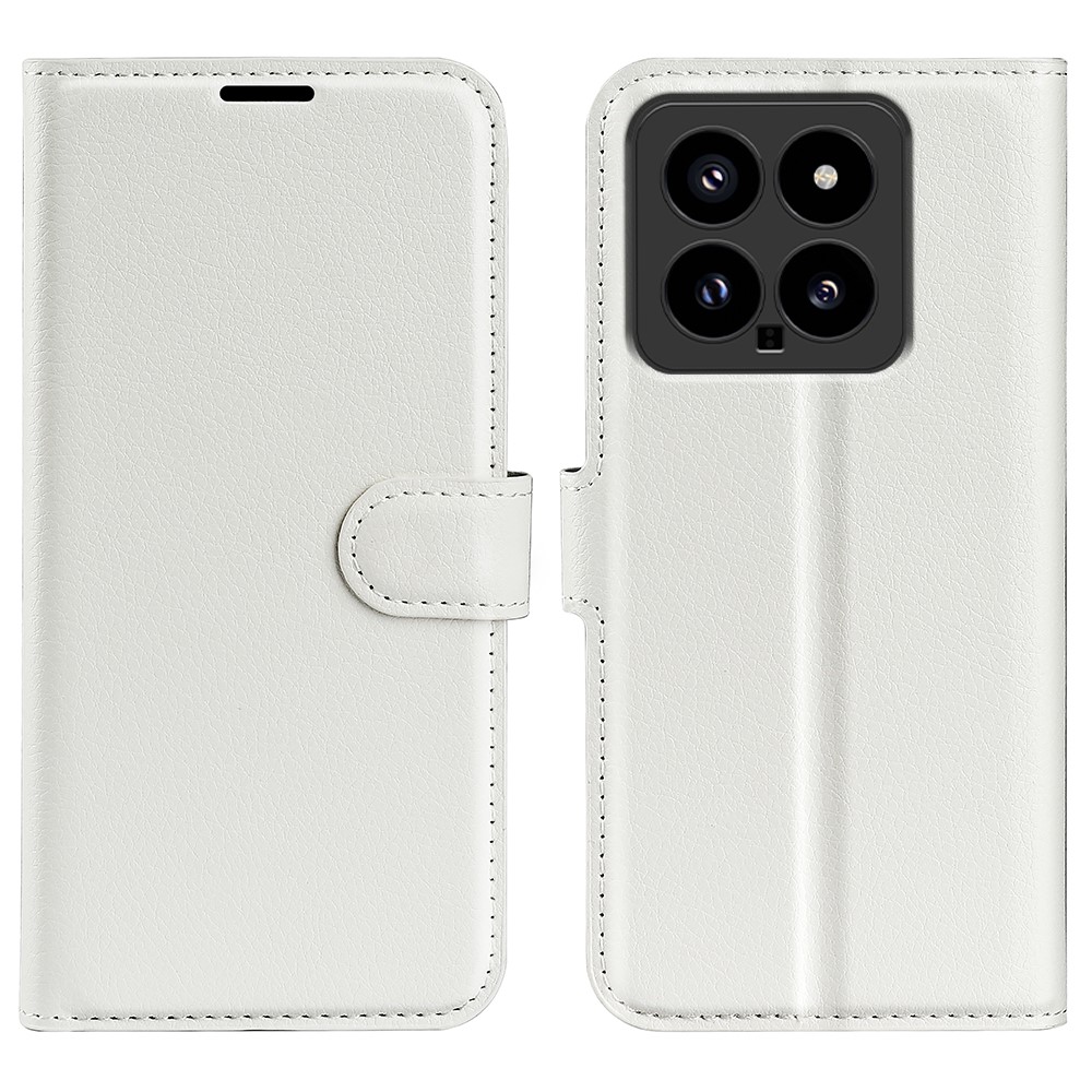  Xiaomi 14 Fodral Litchi Läder Vit