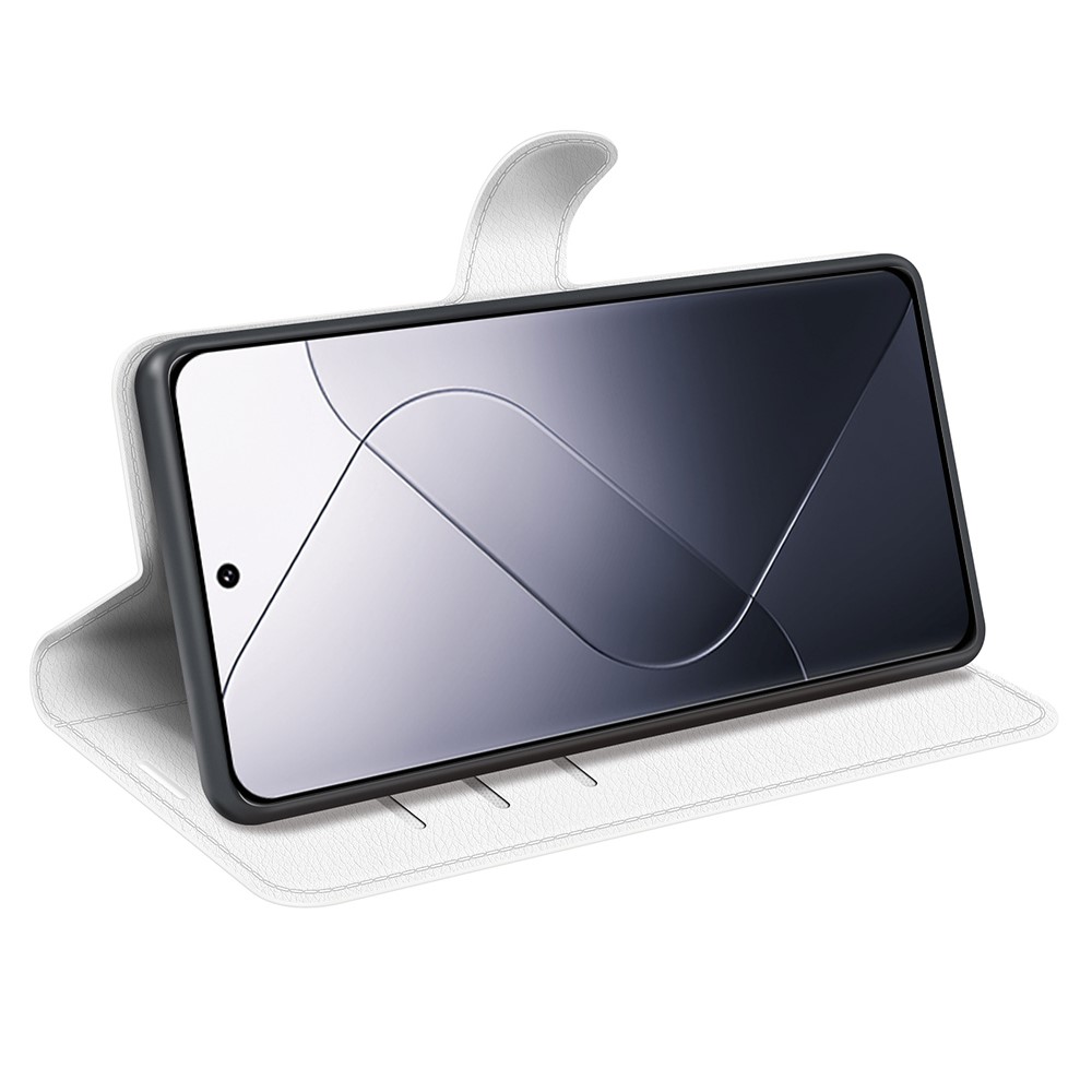  Xiaomi 14 Fodral Litchi Läder Vit