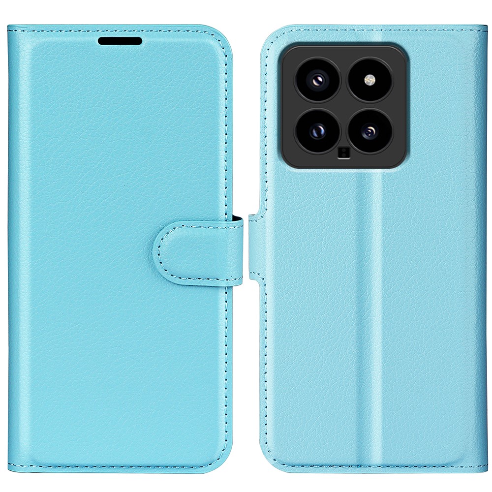 Xiaomi 14 Fodral Litchi Läder Ljus Blå