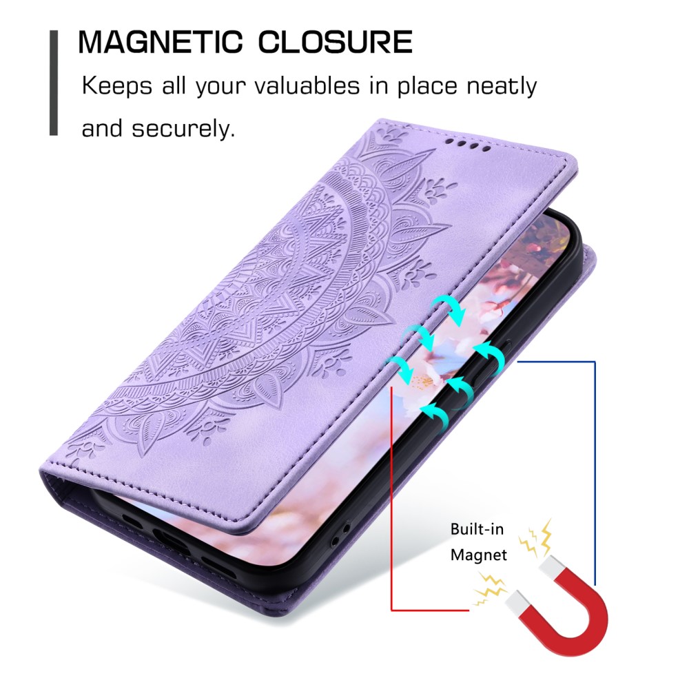  Xiaomi 14 Fodral Mandala Flip Läder Lila