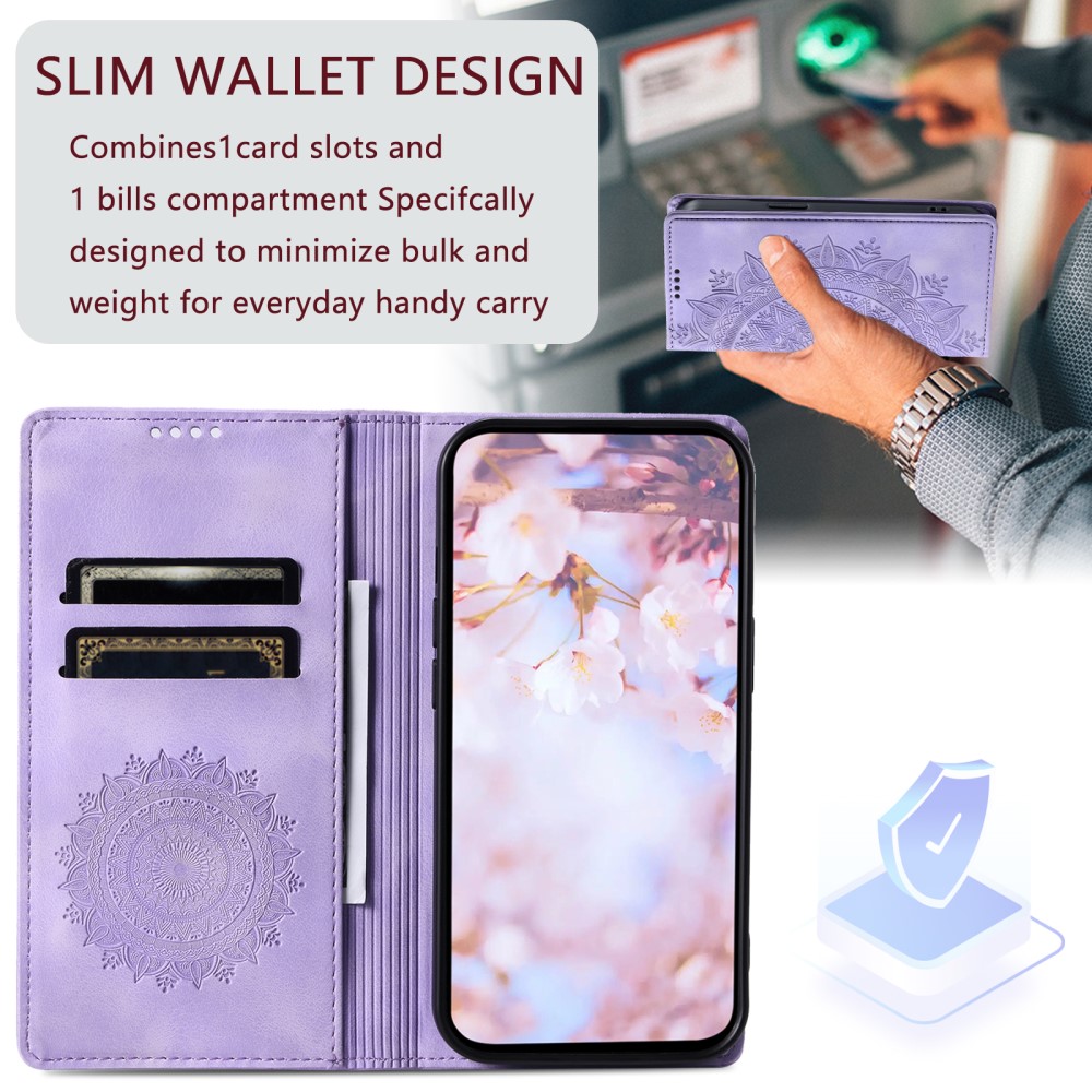  Xiaomi 14 Fodral Mandala Flip Läder Lila