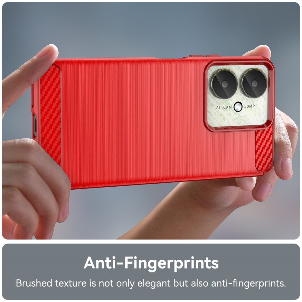  Xiaomi Redmi 13C 4G Skal Borstad Stål Textur Röd