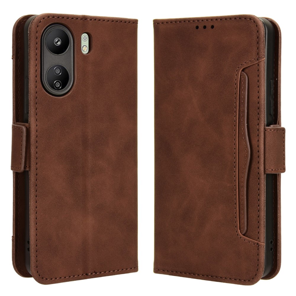  Xiaomi Redmi 13C 4G Fodral Med Avtagbart Kortfodral Brun
