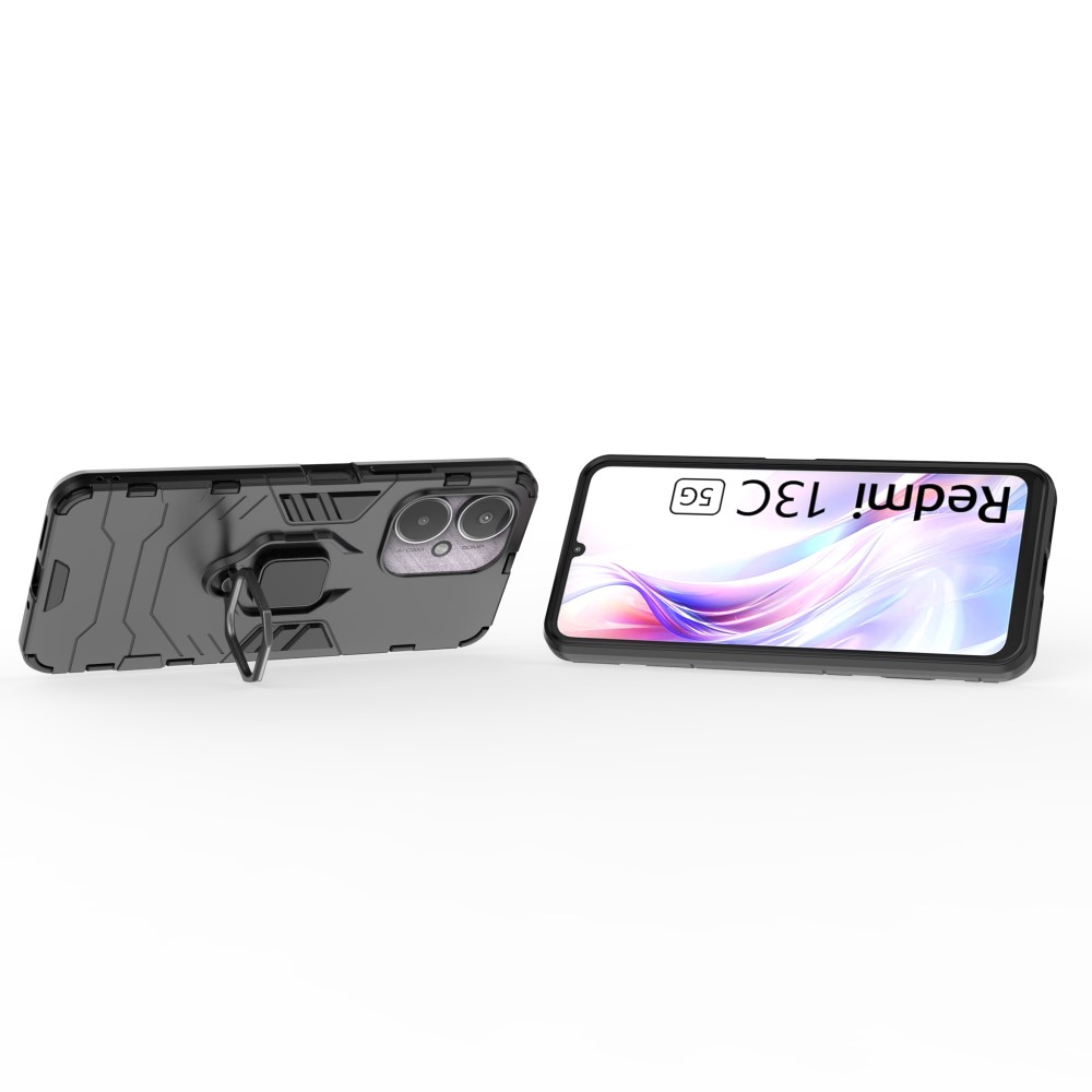  Xiaomi Redmi 13C 4G Skal Armor Hybrid Kickstand Svart