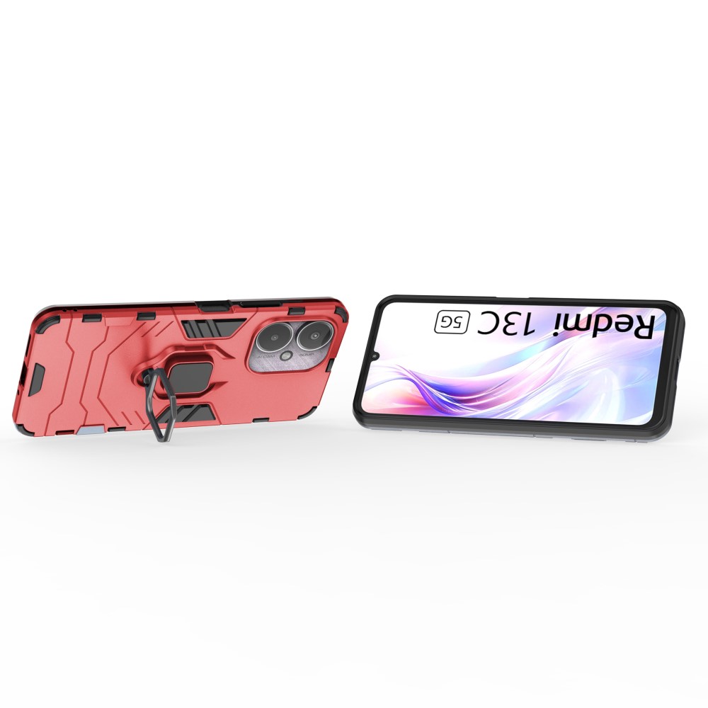  Xiaomi Redmi 13C 4G Skal Armor Hybrid Kickstand Röd