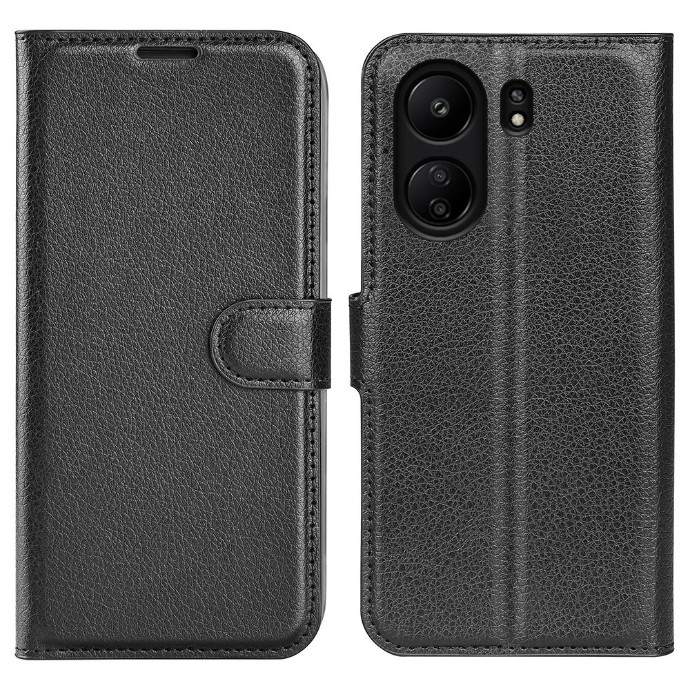  Xiaomi Redmi 13C 4G Fodral Litchi Läder Svart