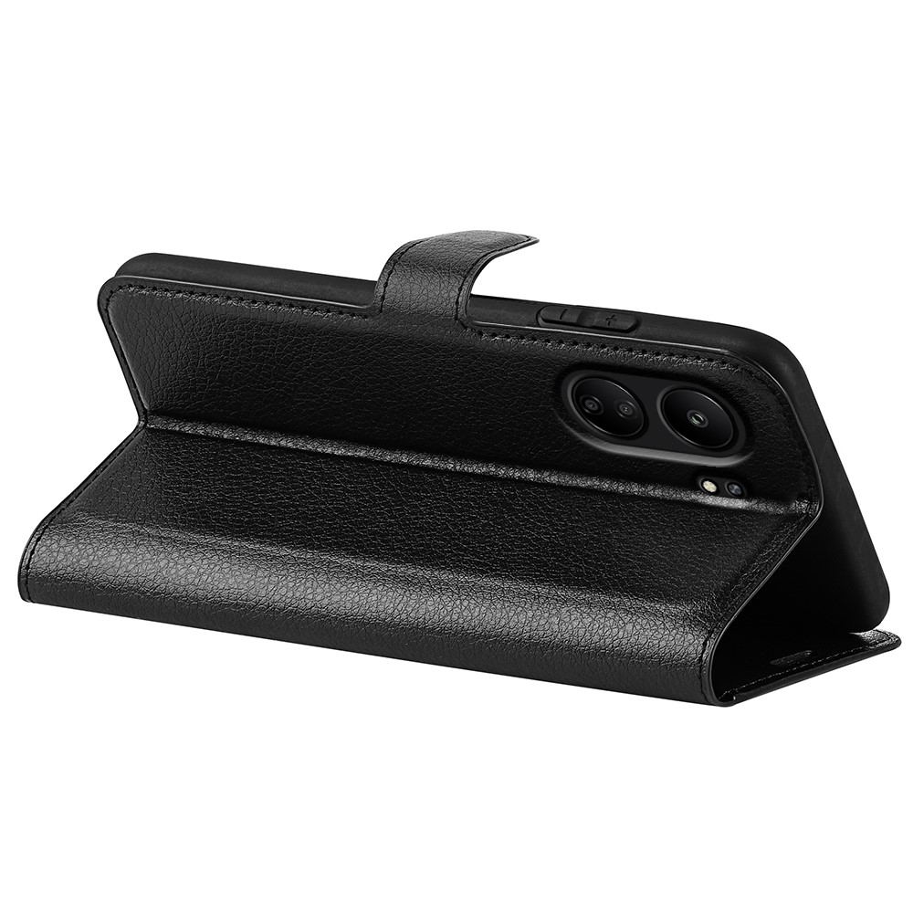  Xiaomi Redmi 13C 4G Fodral Litchi Läder Svart