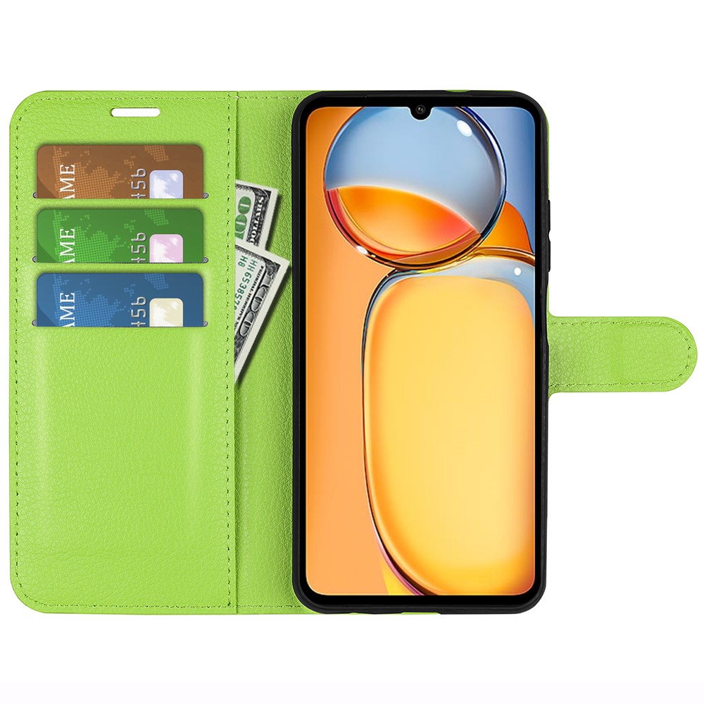  Xiaomi Redmi 13C 4G Fodral Litchi Läder Grön