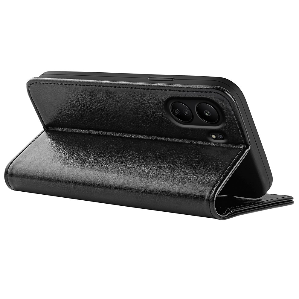  Xiaomi Redmi 13C 4G Fodral Crazy Horse Läder Svart