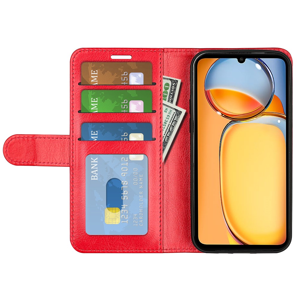  Xiaomi Redmi 13C 4G Fodral Crazy Horse Läder Röd