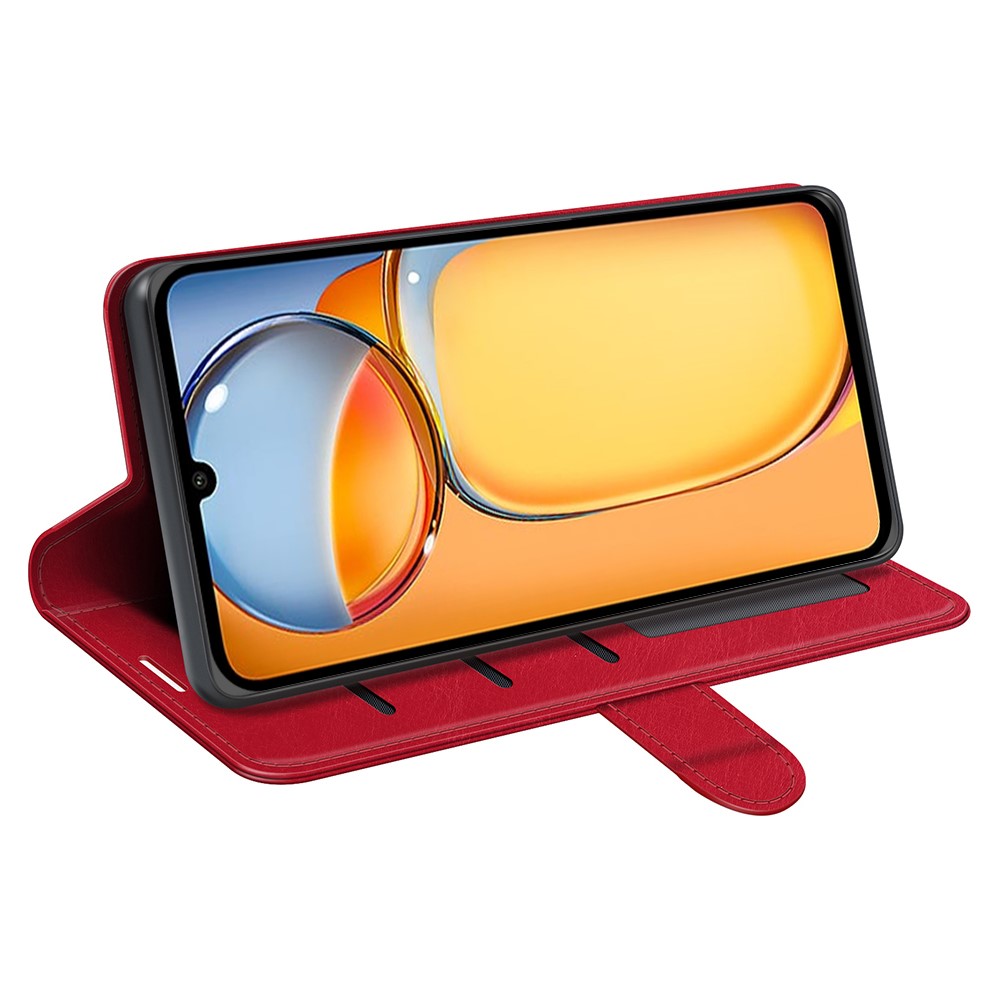  Xiaomi Redmi 13C 4G Fodral Crazy Horse Läder Röd