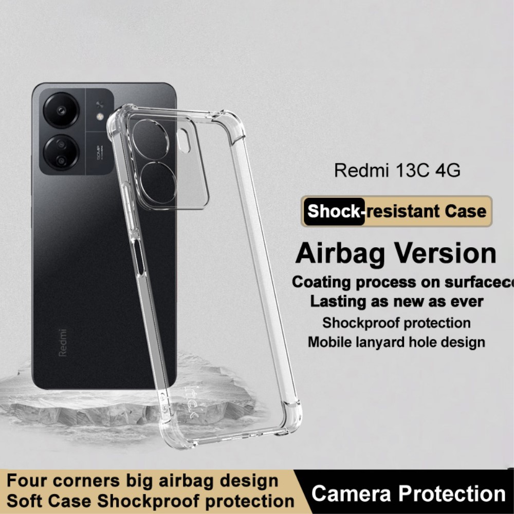 IMAK IMAK Xiaomi Redmi 13C 4G Skal Shockproof TPU Transparent