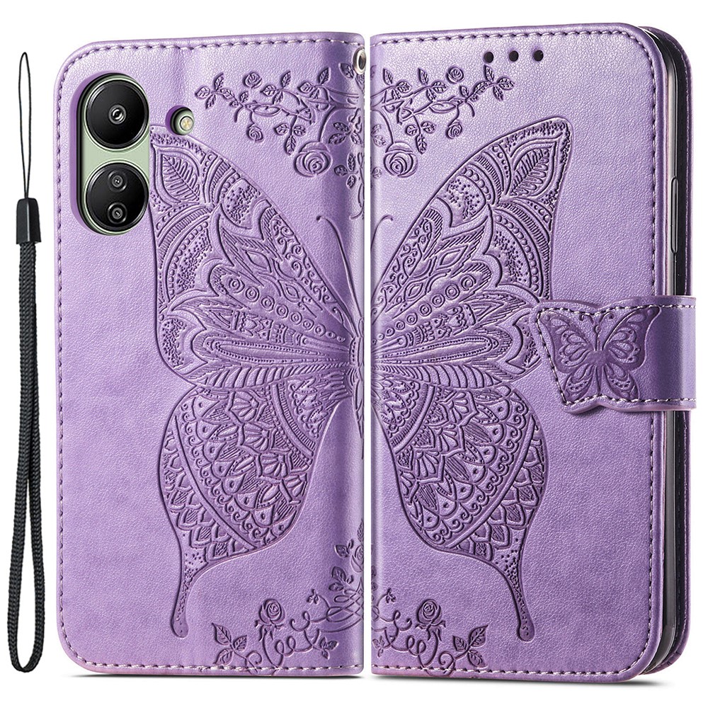  Xiaomi Redmi 13C 4G Fodral Big Butterfly Ljus Lila