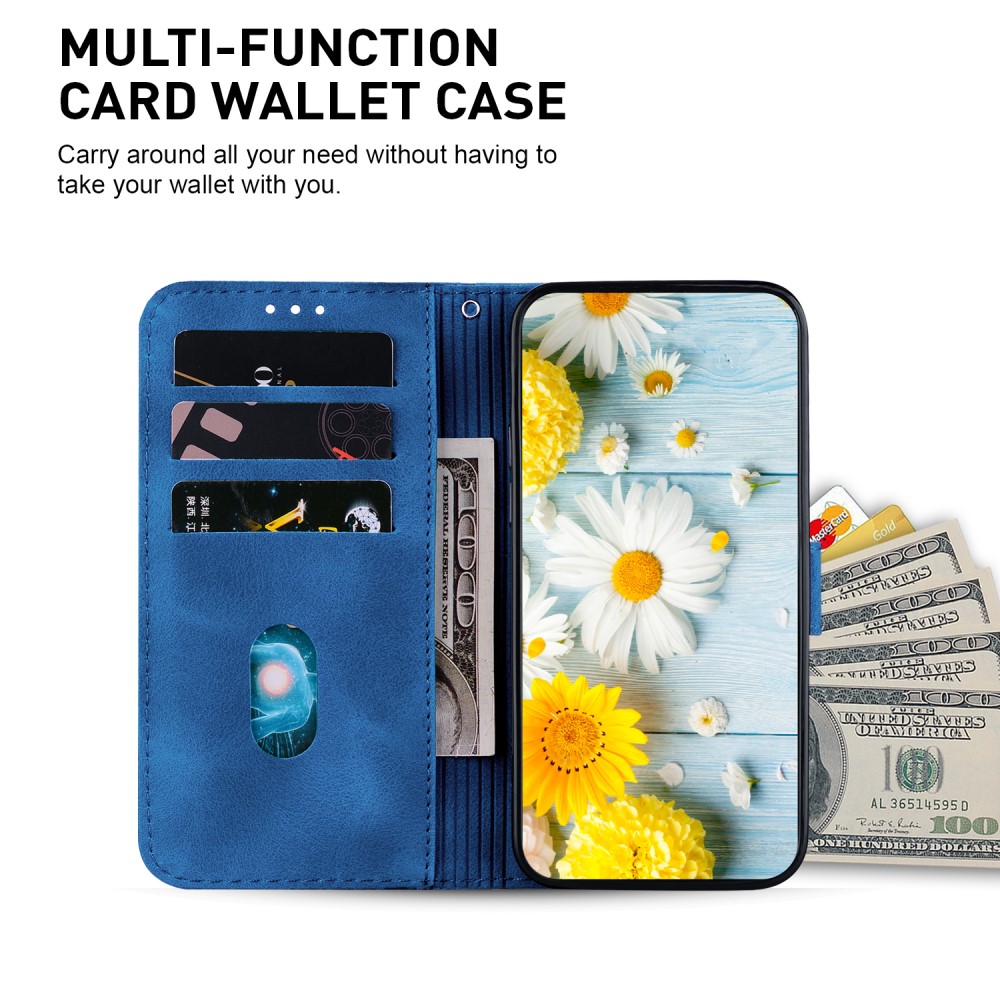 Xiaomi 14 Fodral Blommigt Tryck Mörk Blå
