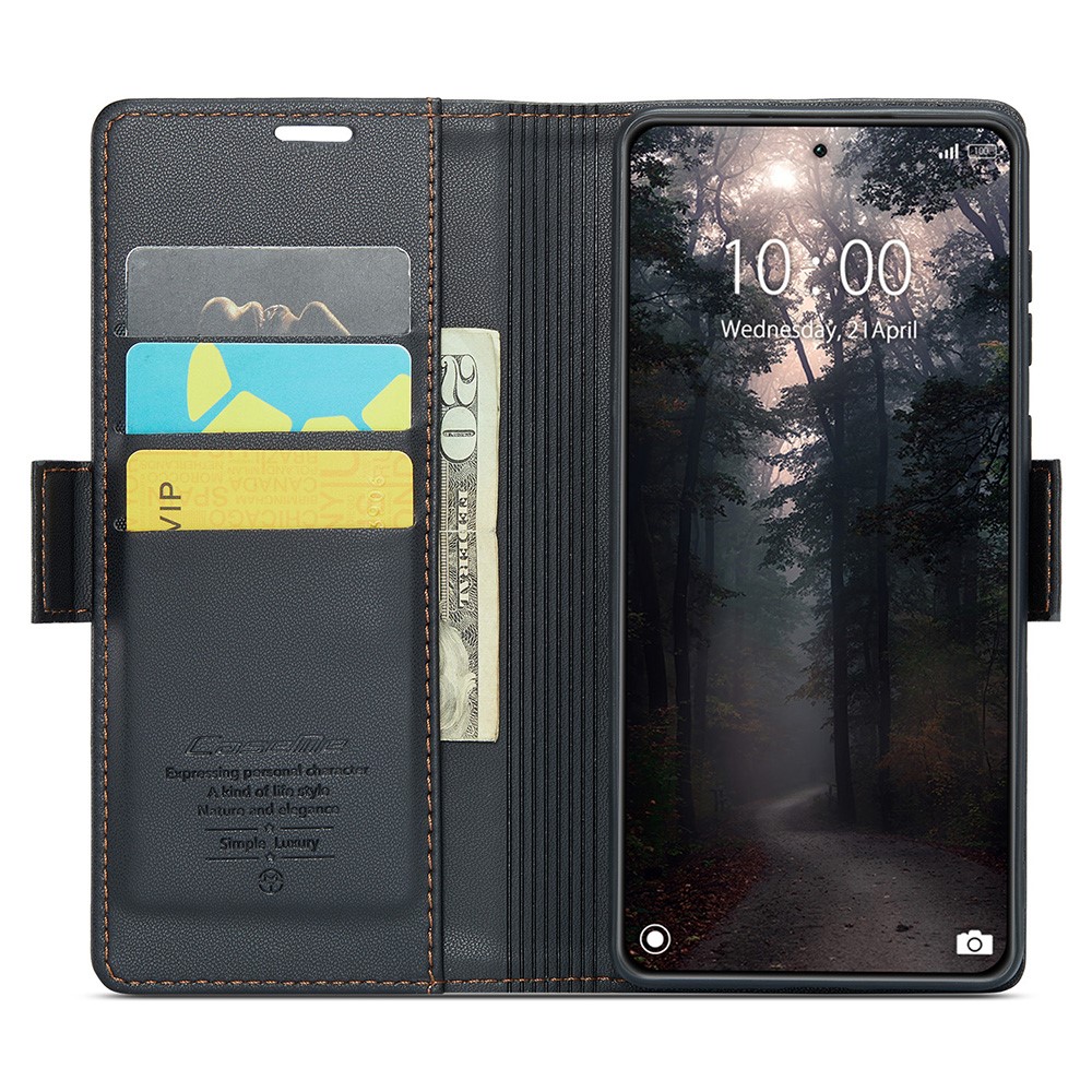 CASEME CASEME Xiaomi 14 Fodral RFID Litchi Läder Svart