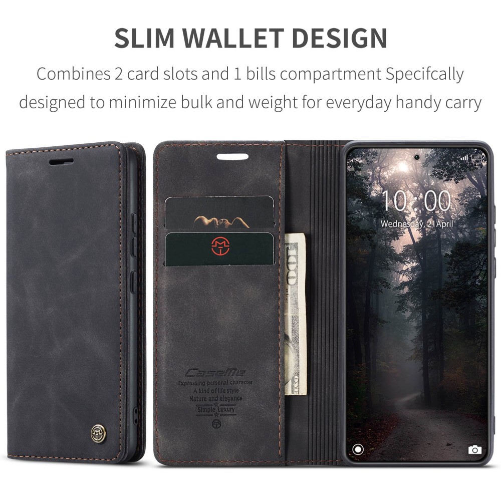 CASEME CASEME Xiaomi 14 Fodral Flip Läder Svart