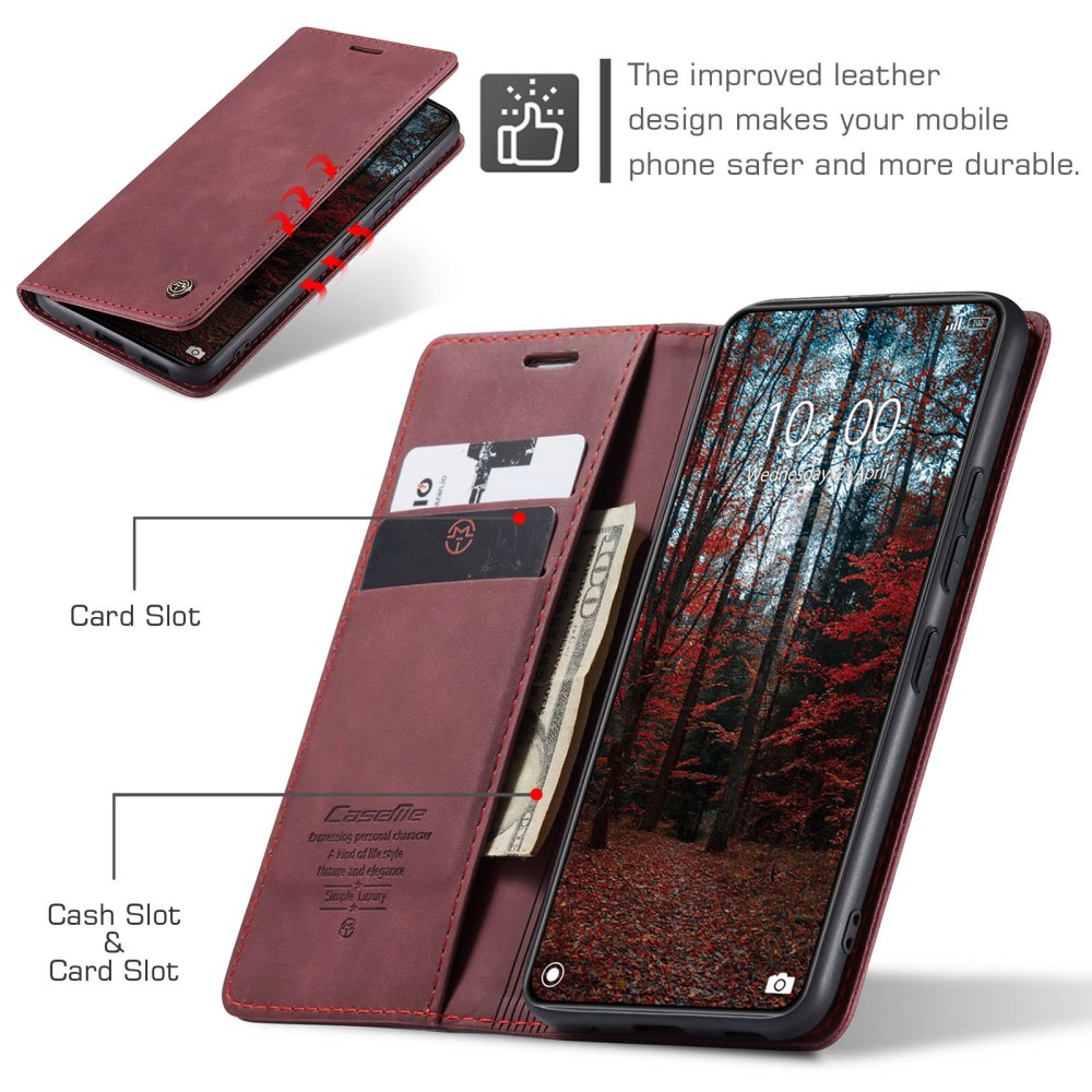 CASEME CASEME Xiaomi 14 Fodral Flip Läder Röd