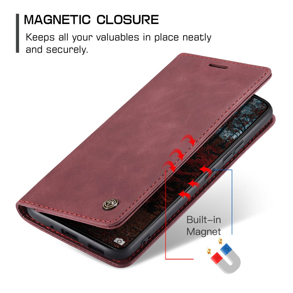 CASEME CASEME Xiaomi 14 Fodral Flip Läder Röd