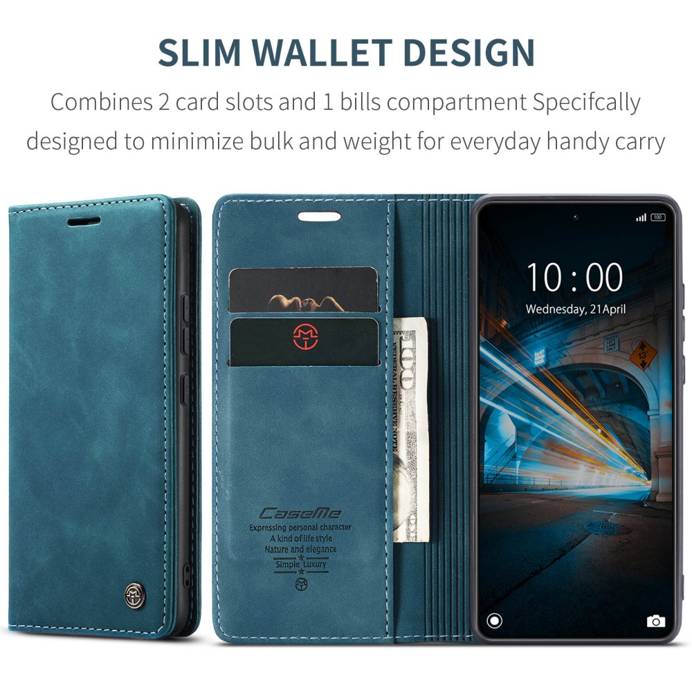 CASEME CASEME Xiaomi 14 Fodral Flip Läder Blå