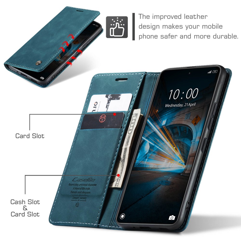 CASEME CASEME Xiaomi 14 Fodral Flip Läder Blå