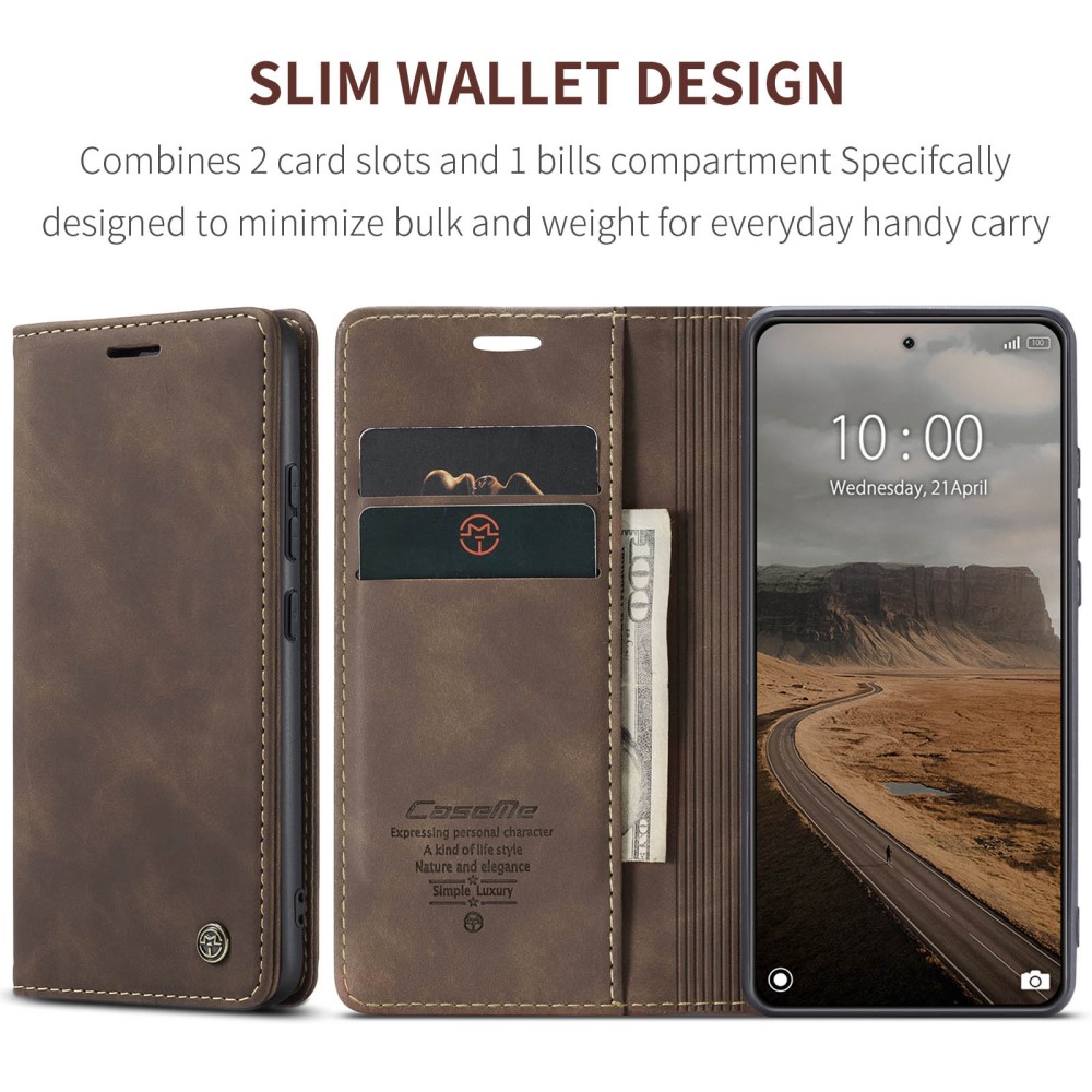 CASEME CASEME Xiaomi 14 Fodral Flip Läder Brun