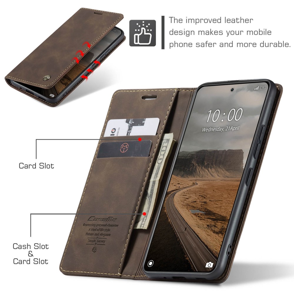 CASEME CASEME Xiaomi 14 Fodral Flip Läder Brun