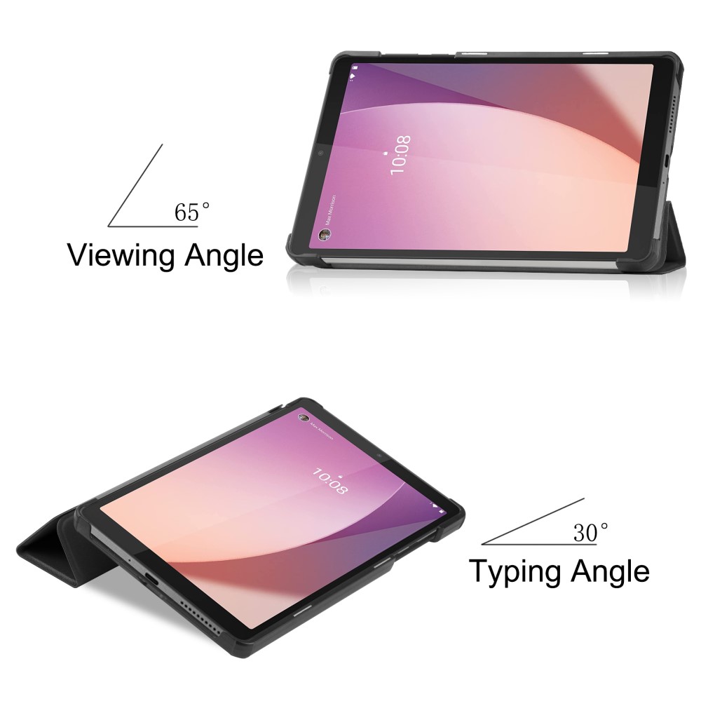  Lenovo Tab M8 (Gen 4) Fodral Tri-Fold Läder Svart