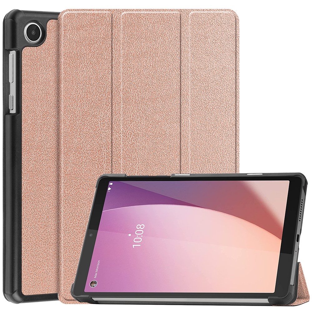  Lenovo Tab M8 (Gen 4) Fodral Tri-Fold Läder Roséguld