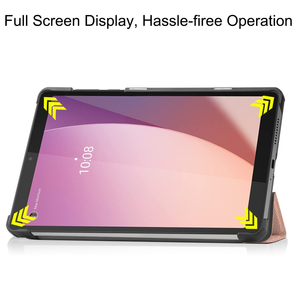  Lenovo Tab M8 (Gen 4) Fodral Tri-Fold Läder Roséguld