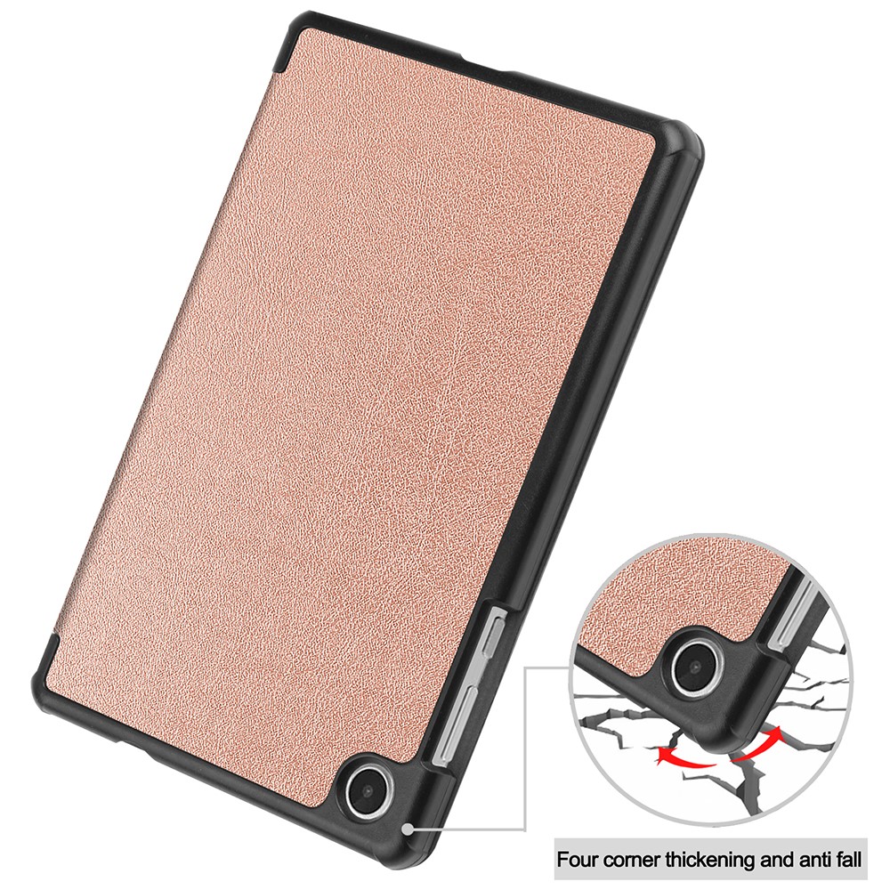  Lenovo Tab M8 (Gen 4) Fodral Tri-Fold Läder Roséguld