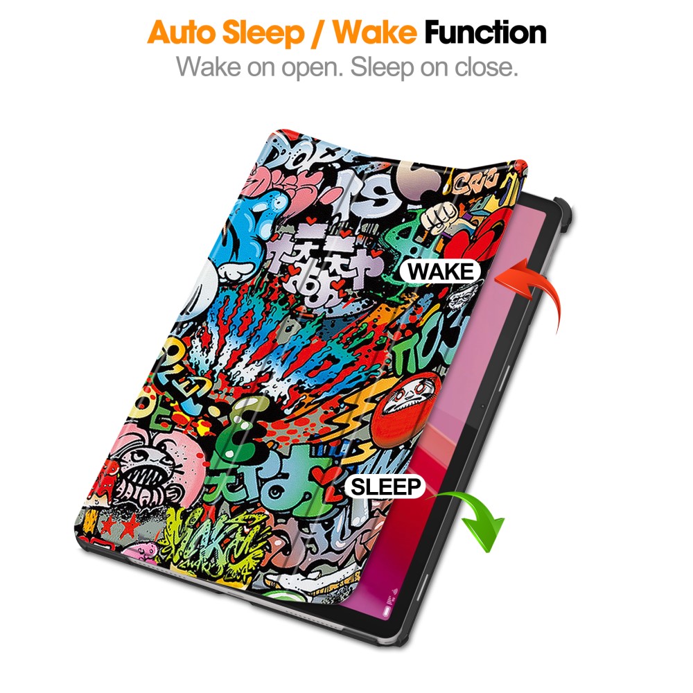  Lenovo Tab M11 Fodral Tri-Fold Läder Graffiti