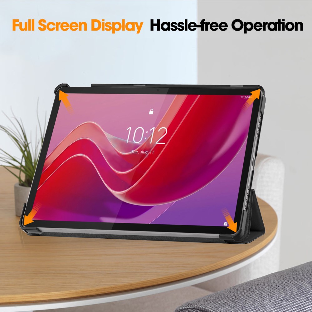  Lenovo Tab M11 Fodral Tri-Fold Läder Svart