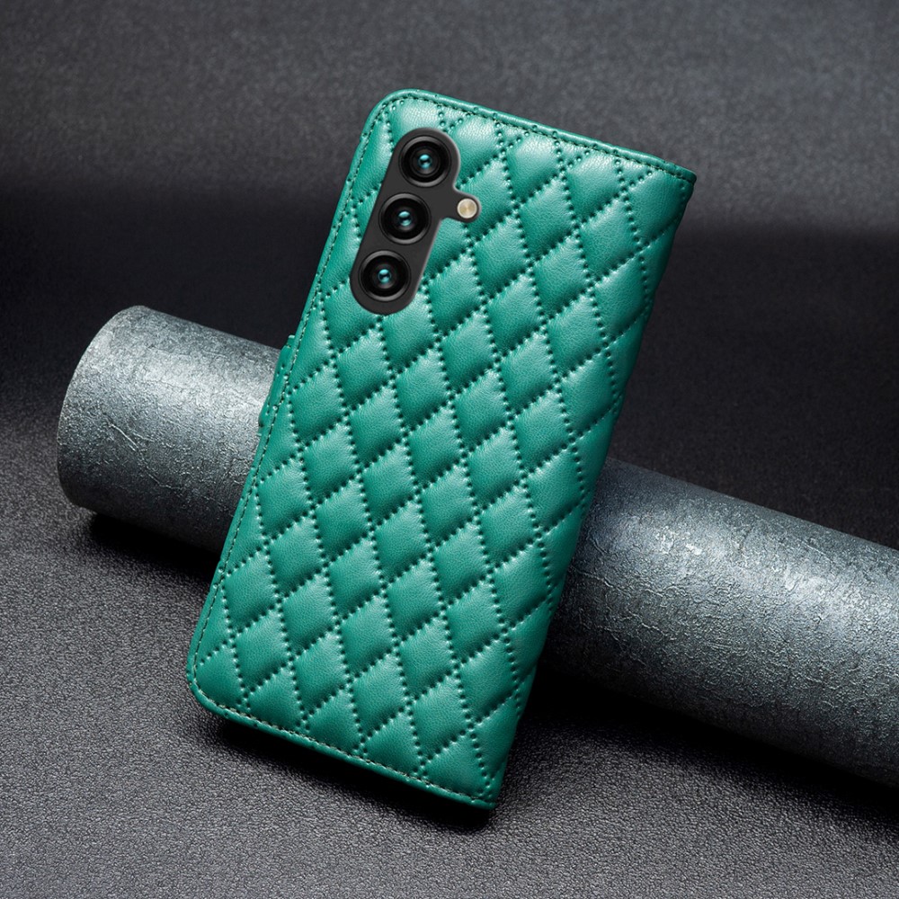  Samsung Galaxy A55 5G Fodral Diamond Läder Grön