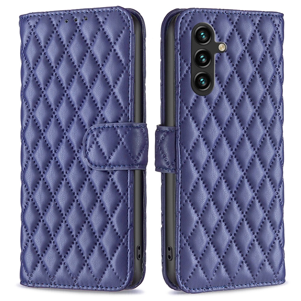  Samsung Galaxy A55 5G Fodral Diamond Läder Blå